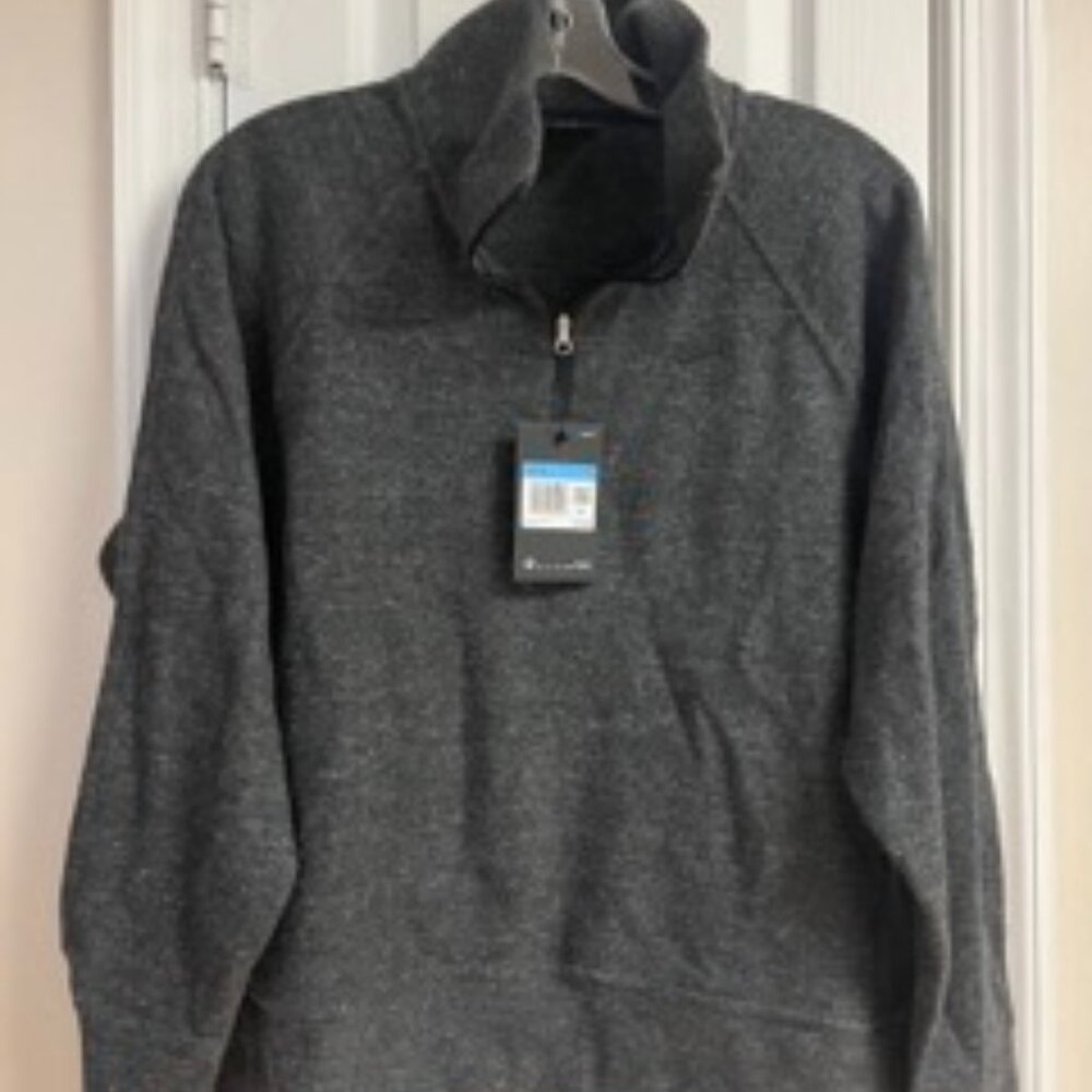 Nike Womens Heathered Quarter Zip Mock Neck Long Sleeve Jacket Dark Gray Size M